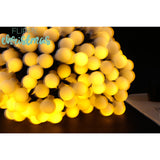 Instalatie Craciun, 22 metri, 200 de LED-uri cu ornament tip Bulb, 8 jocuri de lumini alb cald, cu energie solara, liniar, interior/exterior, Vivimall - vivimall.ro