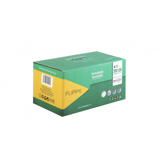 Instalatie Craciun, 22 metri, 200 de LED-uri cu ornament tip Bulb, 8 jocuri de lumini alb cald, cu energie solara, liniar, interior/exterior, Vivimall - vivimall.ro