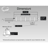 Instalatie Craciun, 25 M, 250 Led-Uri,Liniara, Albastru, 8 Jocuri De Lumini, Transformator, Interconectabila, Prelungitor 5 M Inclus, Fir