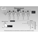 Instalatie Craciun, 25 m, 715 Led-uri ,Franjuri, Multicolor, Flash, Transformator cu telecomanda, Interconectabila, Prelungitor 3 m inclus, Fir Transparent, Vivimall - vivimall.ro