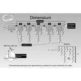 Instalatie Craciun, 25 m, 715 Led-uri ,Franjuri, Multicolor, Flash, Transformator, Interconectabila, Prelungitor 5 m inclus, Fir Transparent, Vivimall - vivimall.ro