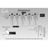 Instalatie Craciun, 25 m, 715 Led-uri ,Franjuri, Rosu / Verde/ Albastru, Flash, Transformator cu telecomanda, Interconectabila, Prelungitor 3 m inclus, Fir Transparent, Flippy - vivimall.ro