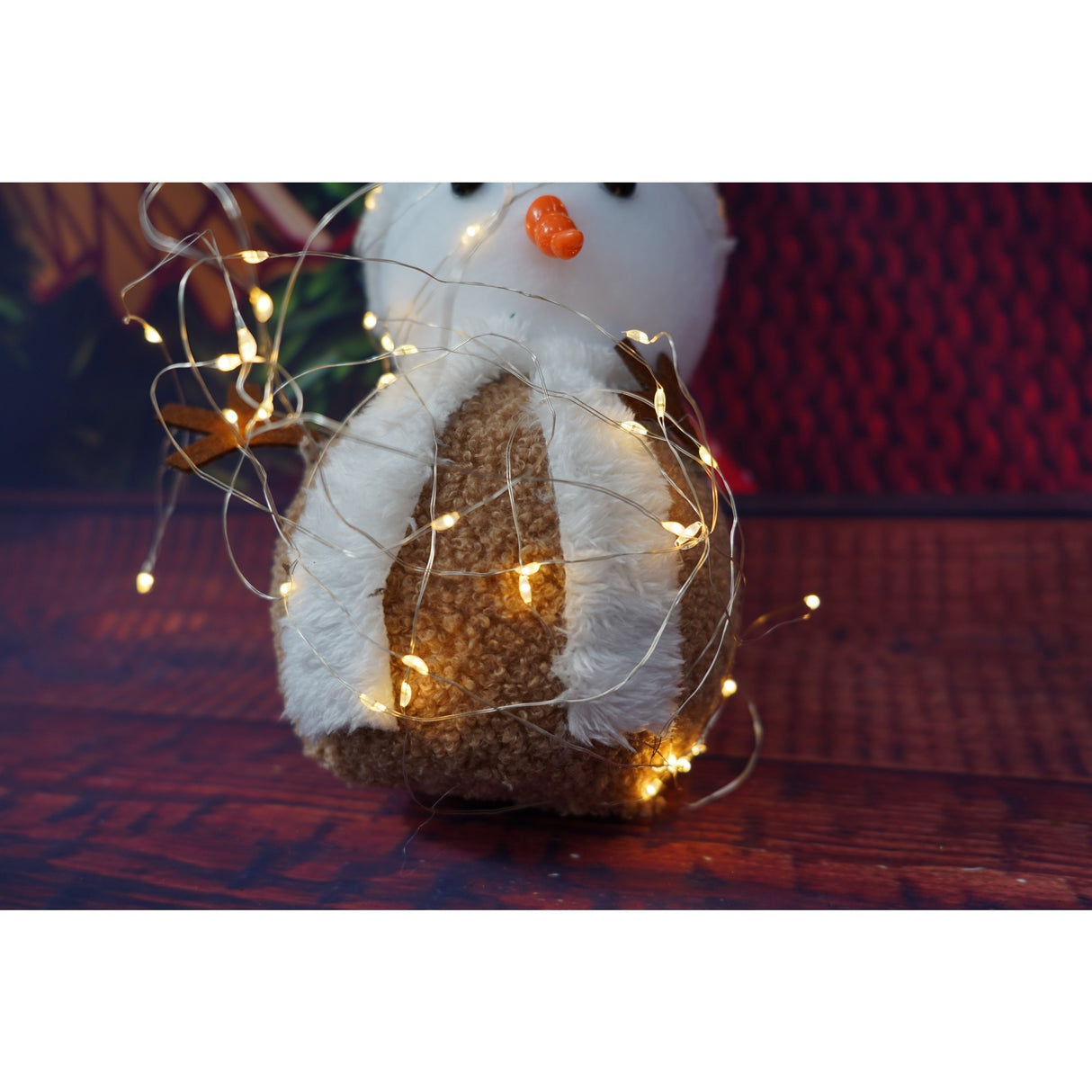 Instalatie Craciun, Liniara, 3 m, Baterii, 30 LED-uri, Alb Cald, Fir Cupru, Interior/Exterior, Vivimall - vivimall.ro