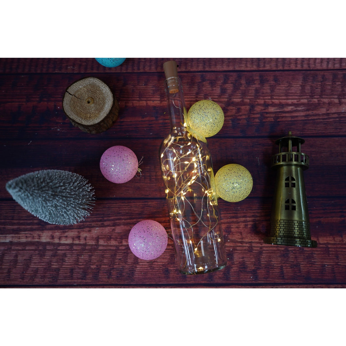 Instalatie Craciun, Liniara, 3 metri, Baterii, 30 LED-uri, Alb Cald, Fir Cupru, Interior/Exterior, Vivimall - vivimall.ro