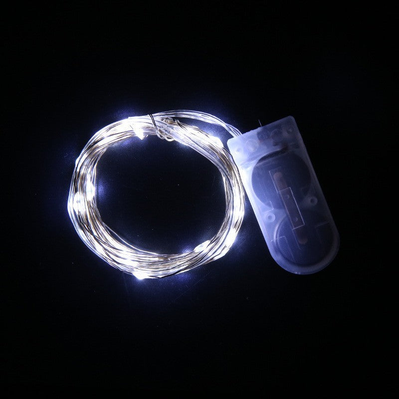 Karácsonyi installáció, 3 méter, 30 LED, menő, elemes, rézdrót, lineáris, beltéri/kültéri