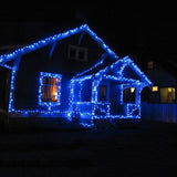 Instalatie Craciun, 30 m, 300 Led-uri ,Liniara, Albastru, 8 jocuri de lumini, Transformator, Interconectabila, Prelungitor 5 m inclus, Fir Transparent, Vivimall - vivimall.ro