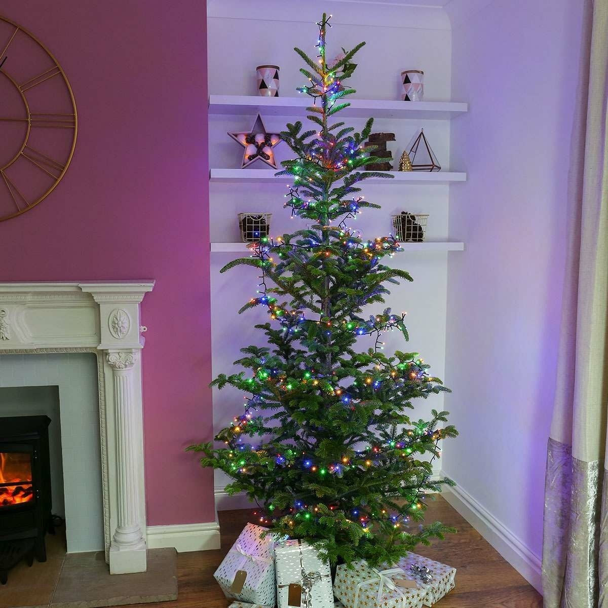 Instalatie Craciun, 30 m, 300 Led-uri ,Liniara, Rosu/Albastru/Rosu/Verde, Flash, Transformator, Interconectabila, Prelungitor 5 m inclus, Fir Verde, Flippy - vivimall.ro