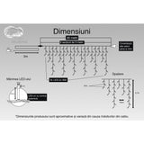 Instalatie Craciun, 30 M, 858 Led-Uri,Franjuri, Albastru, Flash, Transformator Cu Telecomanda, Interconectabila, Prelungitor 3 M Inclus, Fir