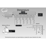 Instalatie Craciun, 30 m, 858 Led-uri ,Franjuri, Multicolor, Flash, Transformator cu telecomanda, Interconectabila, Prelungitor 5 m inclus, Fir Transparent, Vivimall - vivimall.ro