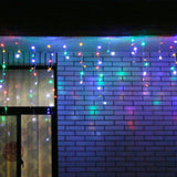 Instalatie Craciun, 30 m, 858 Led-uri ,Franjuri, Rosu / Verde/ Albastru, Flash, Transformator, Interconectabila, Prelungitor 5 m inclus, Fir Alb, Flippy - vivimall.ro