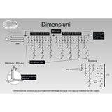 Instalatie Craciun, 33 M, 954 Led-Uri,Franjuri, Alb Cald, Flash, Transformator, Interconectabila, Prelungitor 5 M Inclus, Fir