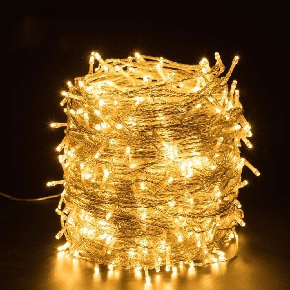 Karácsonyi installáció, 35 M, 1001 LED, rojtos, vaku, transzformátor, összekapcsolható, 3 M hosszabbító kábel mellékelve, fehér vezeték