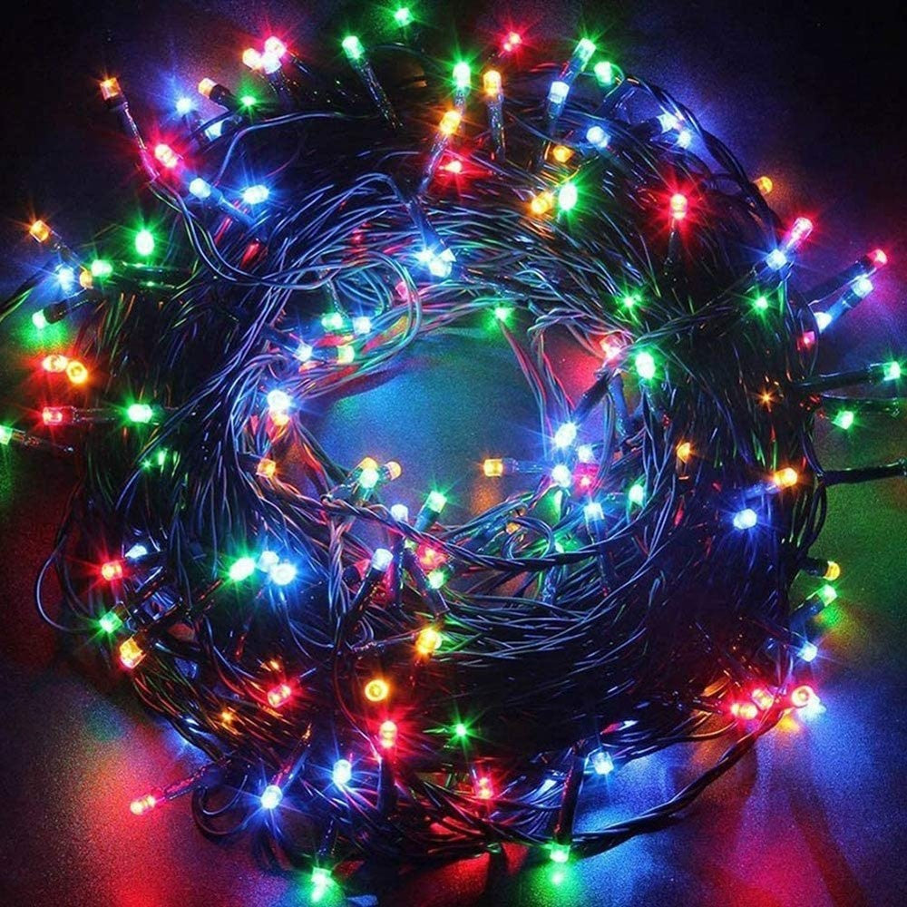 Karácsonyi installáció, 35 M, 1001 LED, rojtos, vaku, transzformátor, összekapcsolható, 3 M hosszabbító kábel mellékelve, fehér vezeték