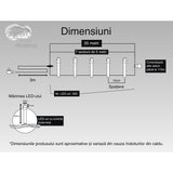 Instalatie Craciun, 35 m, 350 Led-uri ,Liniara, Albastru, 8 jocuri de lumini, Transformator, Interconectabila, Prelungitor 3 m inclus, Fir Transparent, Vivimall - vivimall.ro
