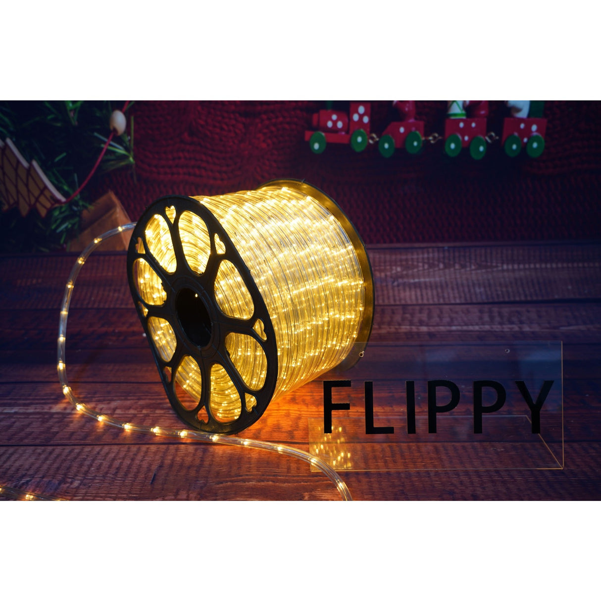 Karácsonyi installáció, 4 m, 96 LED, világítócső, transzformátor, szekcionált, 220 V