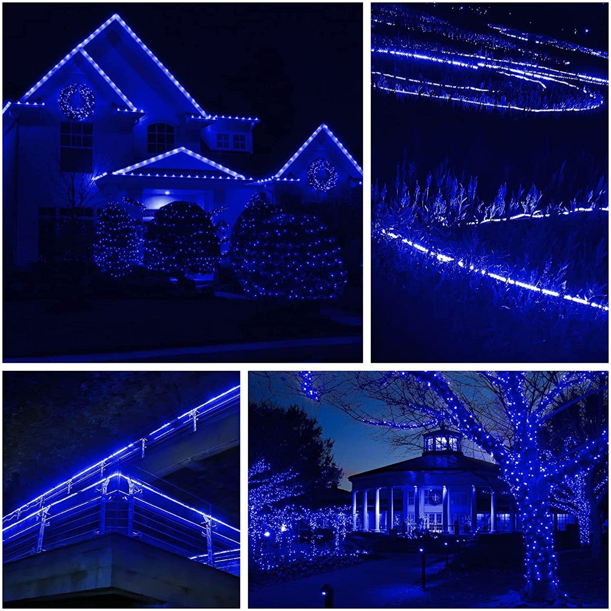 Karácsonyi installáció, 4 m, 96 LED, fénycső, transzformátor, 8 fényeffektus, szekcionált, 220 V