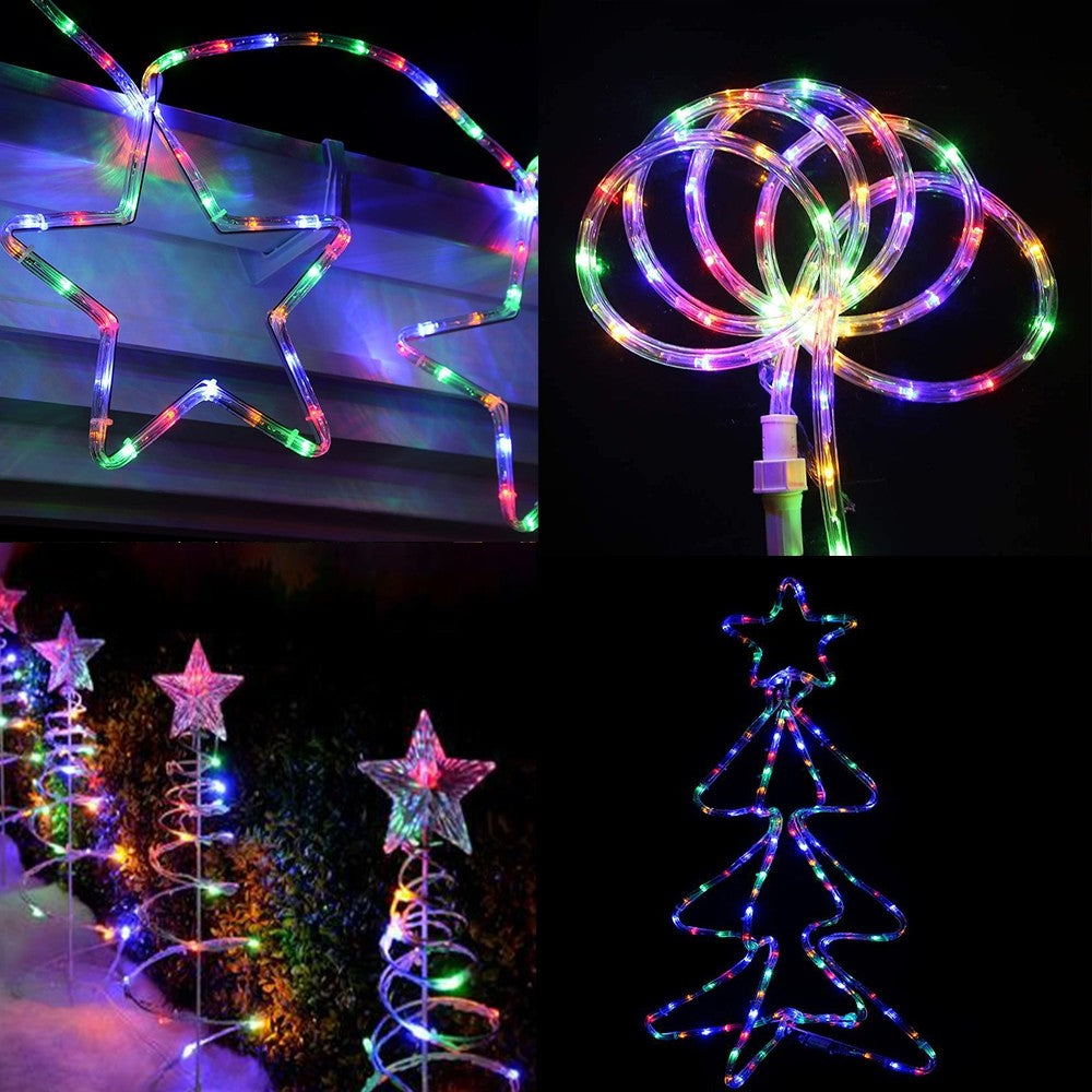 Karácsonyi installáció, 4 m, 96 LED, fénycső, transzformátor, 8 fényeffektus, szekcionált, 220 V