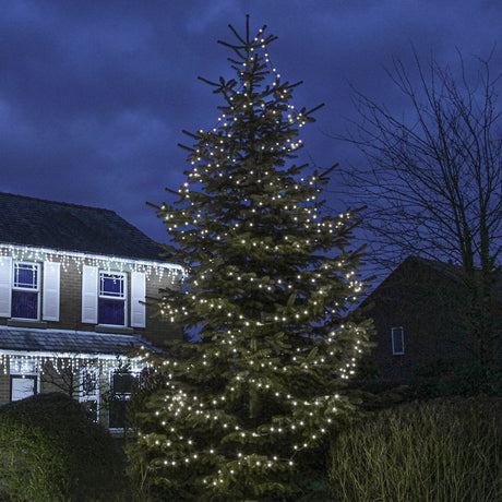 Instalatie Craciun, 5 m, 50 Led-uri ,Liniara, Alb rece, 8 jocuri de lumini, Transformator, Interconectabila, Prelungitor 5 m inclus, Fir Transparent, Vivimall - vivimall.ro