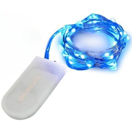 Instalatie Craciun, 5 metri, 50 LED-uri, Albastru, cu baterii, fir cupru, liniar, interior/exterior, Vivimall - vivimall.ro