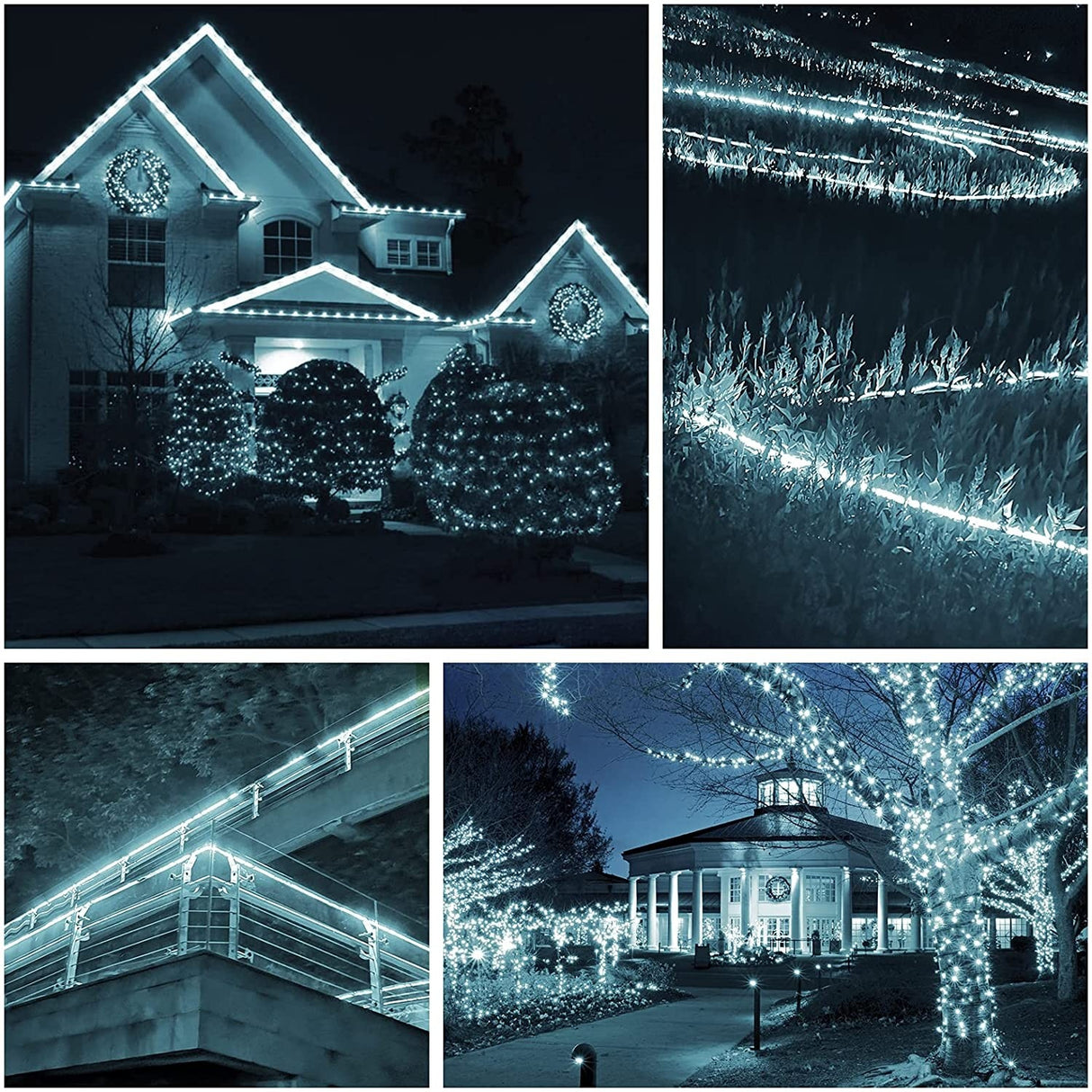 Karácsonyi Telepítés, 6 M, 144 LED, Világítótömlő, Hideg, Transzformátor, Szekcionált, 220 V