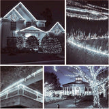 Karácsonyi Telepítés, 6 M, 144 LED, Világítótömlő, Hideg, Transzformátor, Szekcionált, 220 V