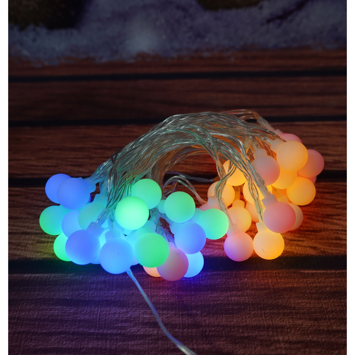 Karácsonyi installáció, 6 M, 50 LED, RGB, Lineáris, Elemes, Beltéri/Kültéri