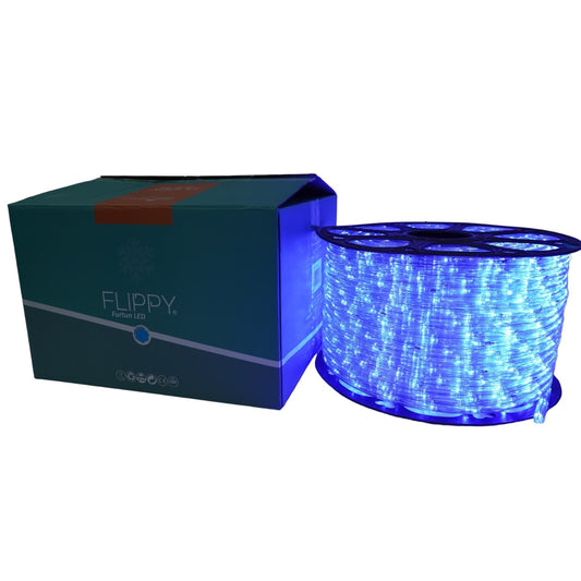 Instalatie Craciun, 60 m, 1440 Led-uri, Furtun Luminos, Albastru, Transformator, Sectionabila, 220 V, Vivimall - vivimall.ro