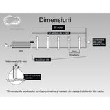 Instalatie Craciun, 60 M, 600 Led-Uri,Liniara, Albastru, 8 Jocuri De Lumini, Transformator, Interconectabila, Prelungitor 5 M Inclus, Fir