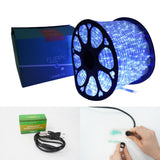 Instalatie Craciun, 96 m, 2304 Led-uri, Furtun Luminos, Alb rece/ Albastru, Transformator, Sectionabila, 220 V, Vivimall - vivimall.ro