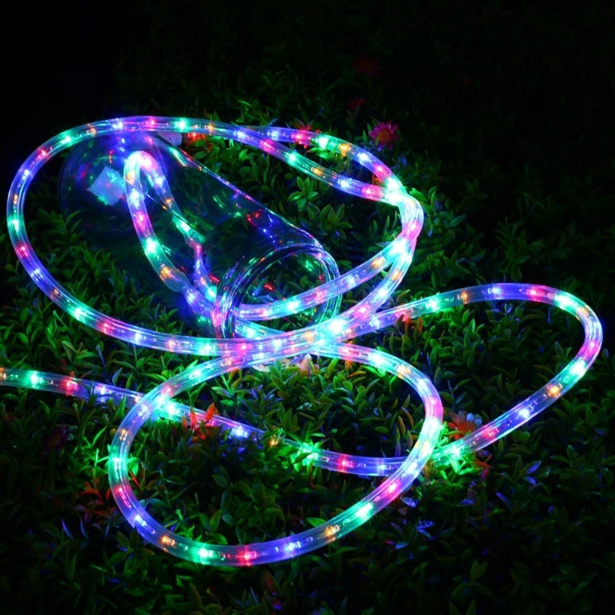 Karácsonyi fénycső telepítése 10 m, 100 LED, elemek