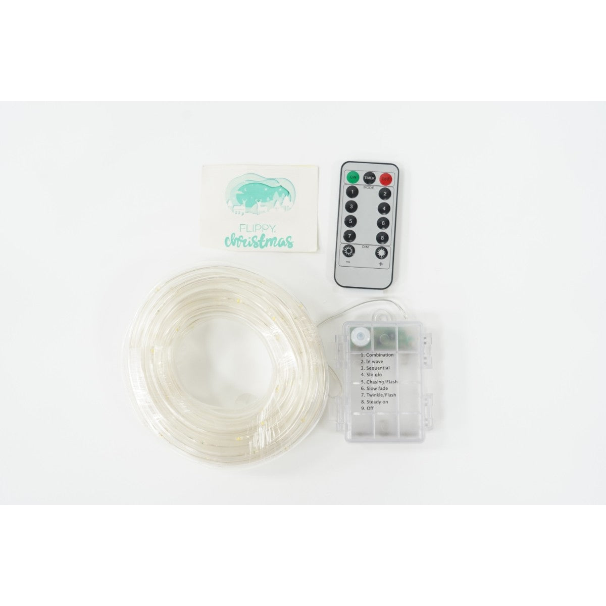 Karácsonyi fénycső telepítése 10 m, 100 LED, elemek