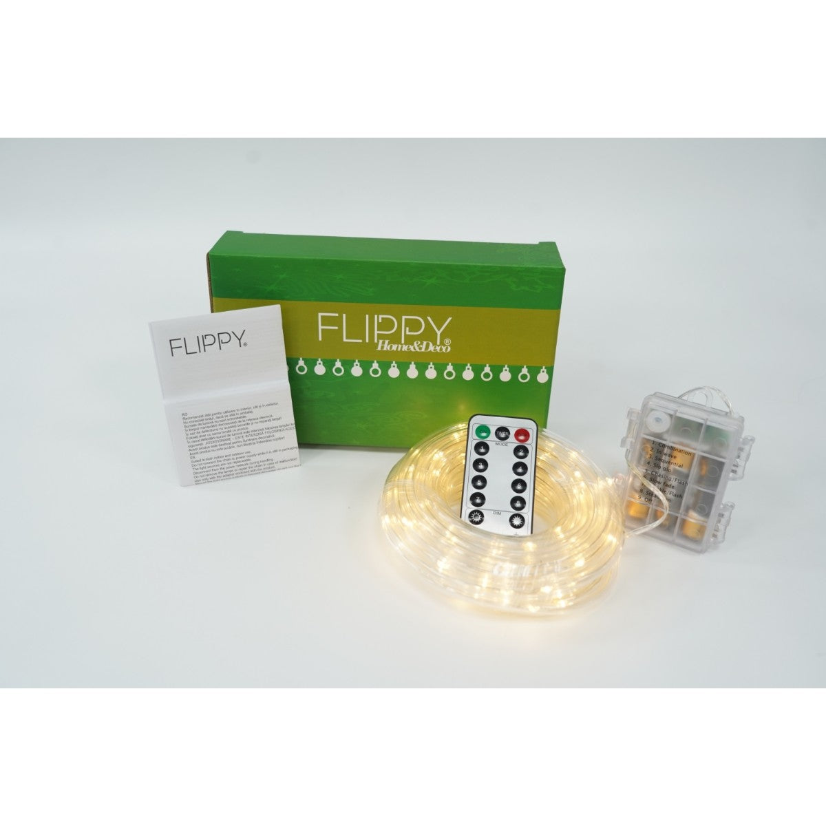 Karácsonyi fénycső telepítése 10 m, 100 LED, elemek