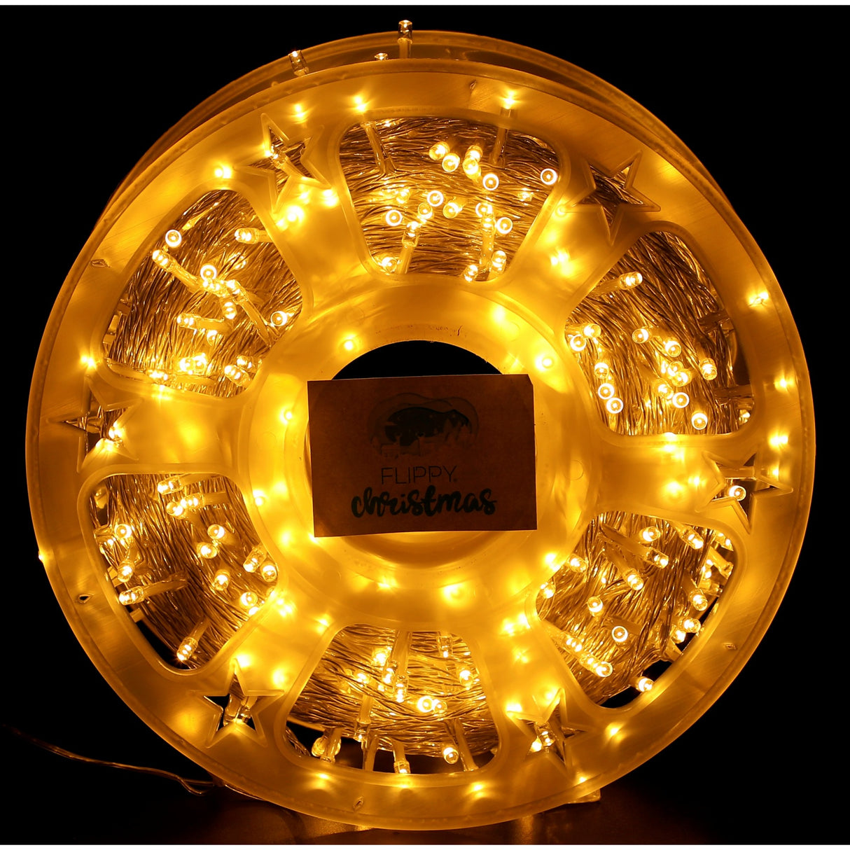 Instalatie Craciun liniara cu transformator, 100m, alb cald, 1000 LED-uri, fir transparent, 8 jocuri de lumini, Vivimall - vivimall.ro