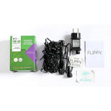 Instalatie Craciun liniara, cu transformator 31V, 10m, alb cald, 100 LED-uri V5, 8 jocuri de lumini, Fir verde, Vivimall - vivimall.ro