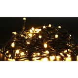 Instalatie Craciun liniara, cu transformator 31V, 10m, alb cald, 100 LED-uri V5, 8 jocuri de lumini, Fir verde, Vivimall - vivimall.ro