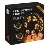 Instalatie Craciun liniara cu transformator, 50m, alb cald, 500 LED-uri, fir negru, 8 jocuri de lumini, Vivimall - vivimall.ro