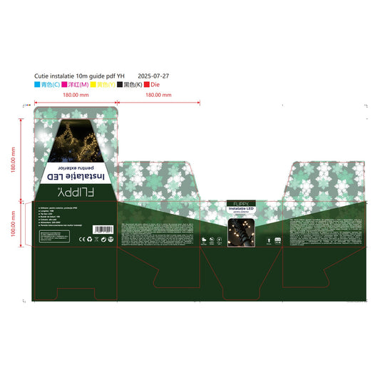 Instalatie Craciun Liniara exterior IP65,  cu Alimentator 1.5 m inclus, 10 metri, 100 LED, Alb Cald - vivimall.ro