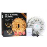 Instalatie Craciun liniara, fir transparent, cu transformator, 50m, alb cald, 2000 LED-uri, 8 jocuri de lumini, Vivimall - vivimall.ro