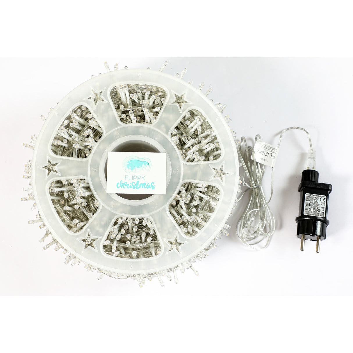 Lineáris Karácsonyi Installáció, Drót, Transzformátorral, 50M, Meleg Fehér, 2000 LED, 8 Fényeffektus