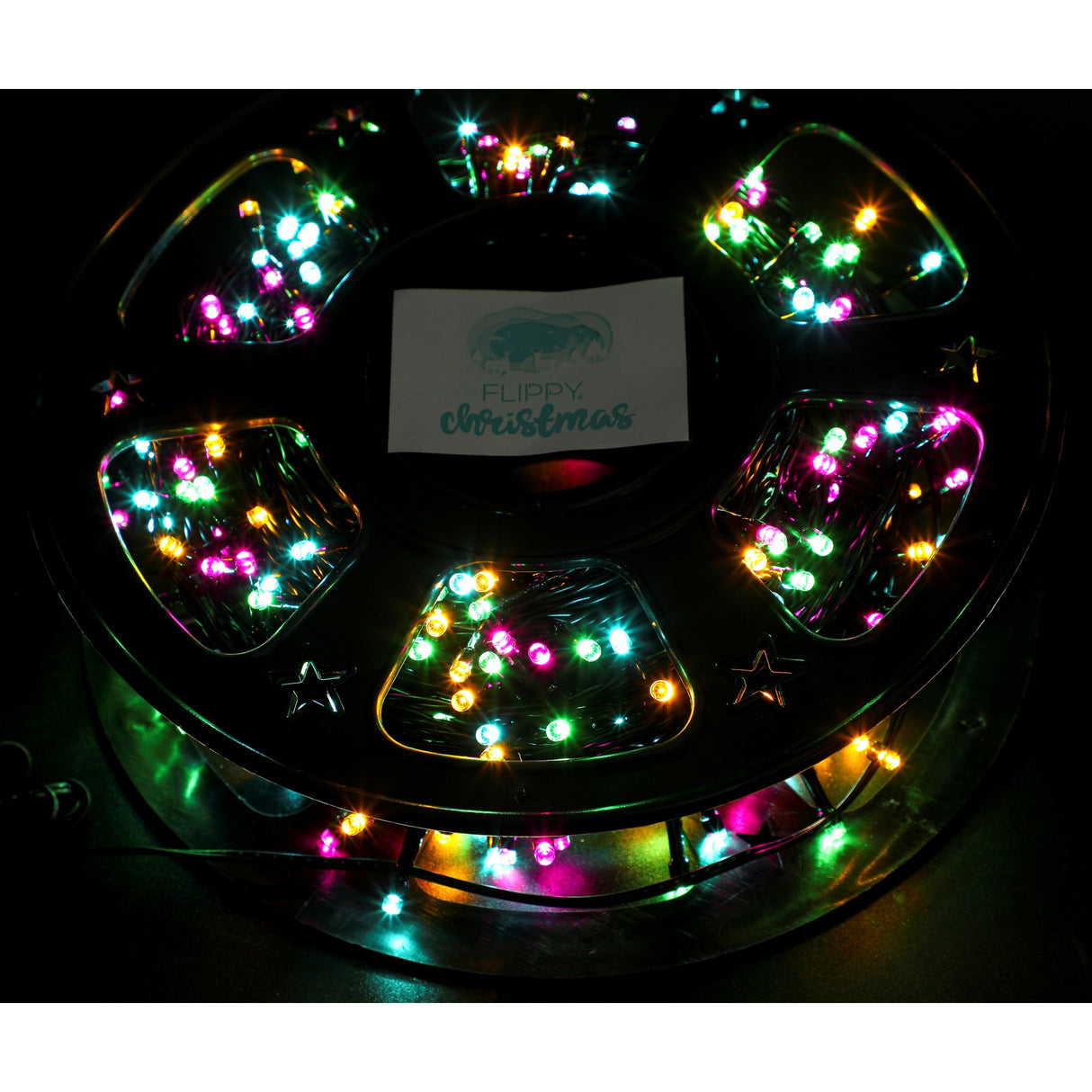 Instalatie Craciun liniara, fir negru, cu transformator, 50m, multicolor, 500 LED-uri, 8 jocuri de lumini, Vivimall - vivimall.ro