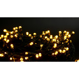 Instalatie Craciun liniara, cu transformator, 20 m, Alb Cald, 200 LED-uri V5, 8 jocuri de lumini, fir verde, Vivimall - vivimall.ro