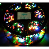 Instalatie Craciun liniara, fir negru, cu transformator, 50m, alb cald, 500 LED-uri V5, 8 jocuri de lumini, Vivimall - vivimall.ro