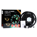 Instalatie Craciun liniara, fir negru, cu transformator, 50m, alb cald, 500 LED-uri V5, 8 jocuri de lumini, Vivimall - vivimall.ro