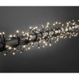 Instalație Crăciun exterior 5 m, 50 LED-uri alb cald, protecție IP65, fir negru, vedere de ansamblu