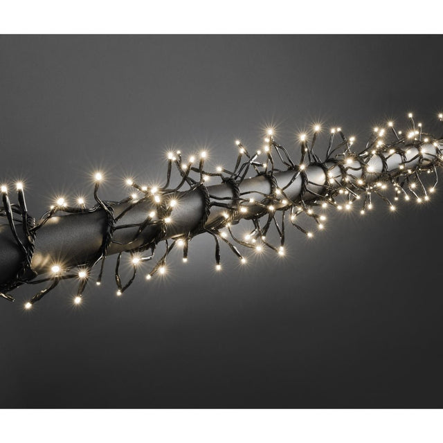 Instalatie Craciun Profesionala de Exterior IP65, 72 m, 720 Led-uri Mari ,Liniara, Alb cald, Interconectabila, Prelungitor 6.5 m inclus, Fir Negru, Vivimall - vivimall.ro