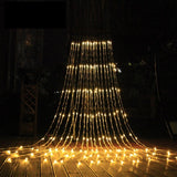 Instalatie Craciun Profesionala de Exterior IP65, Tip Perdea, 11m x 5m, 5500 Led-uri Mari, Alb cald, cu flash, Alimentator 1,5 m, Interconectabila, Fir negru, Vivimall - vivimall.ro