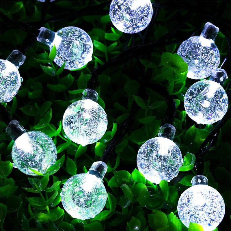 Karácsonyi installáció, kristálygömb típusú, 200 LED, 22 méter, menő, napenergia, fényérzékelő