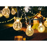 Karácsonyi installáció, kristálygömb típusú, 30 LED, 6,5 méter, napenergia, fényérzékelő