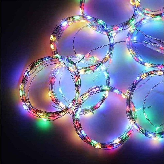 Instalatie Craciun, Tip Perdea IP44, 3m x 3m, 300 Led-uri, Multicolor, USB si telecomanda cu 8 functii, Vivimall - vivimall.ro