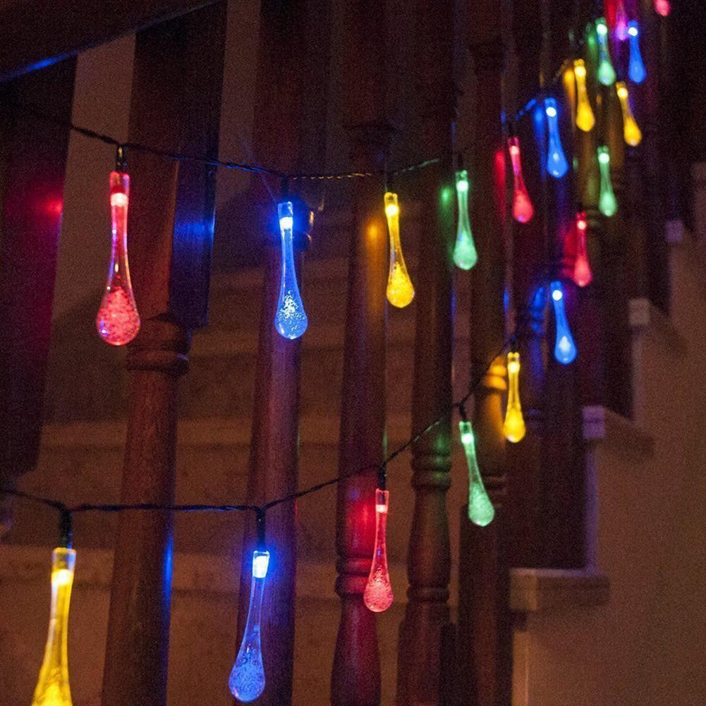 Karácsonyi installáció, csepp alakú, 20 LED, 5 méter, napenergia, fényérzékelő